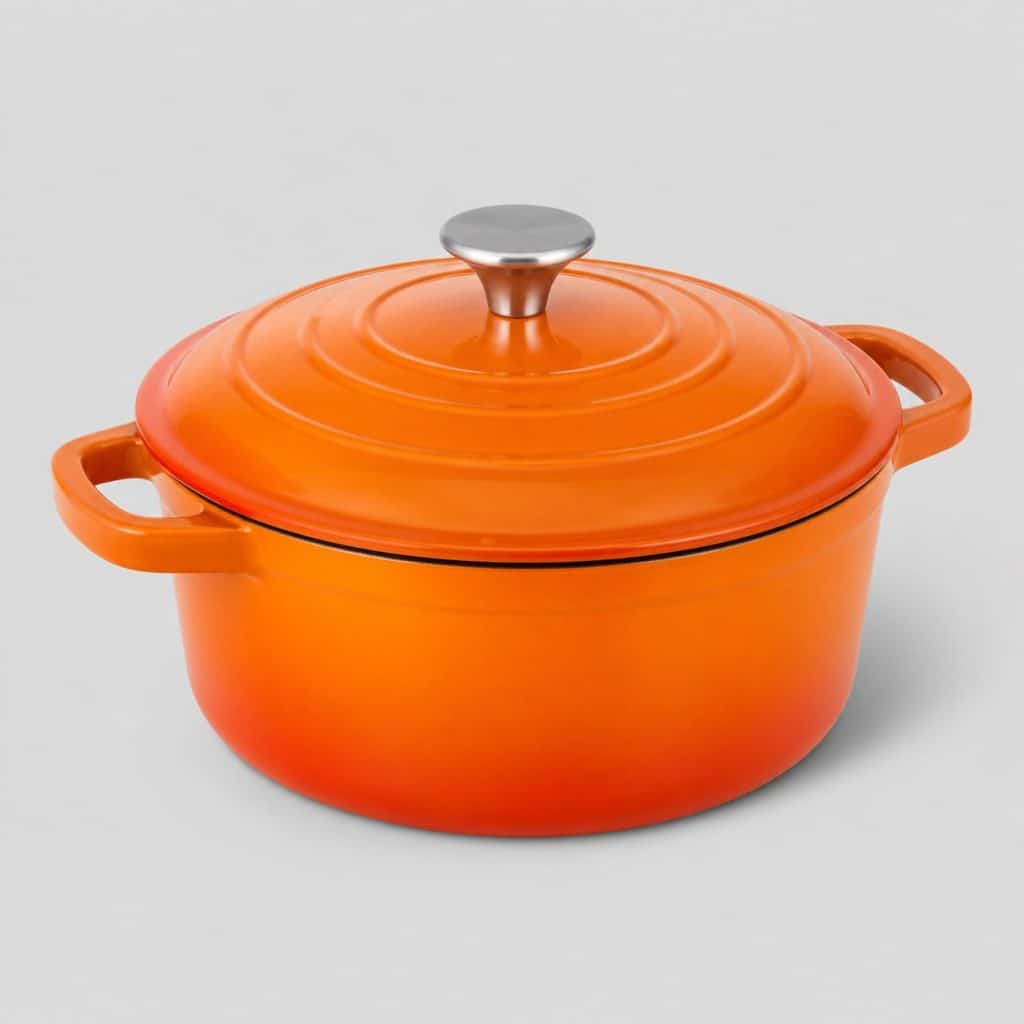 Cocotte en fonte émaillée ronde vue de face