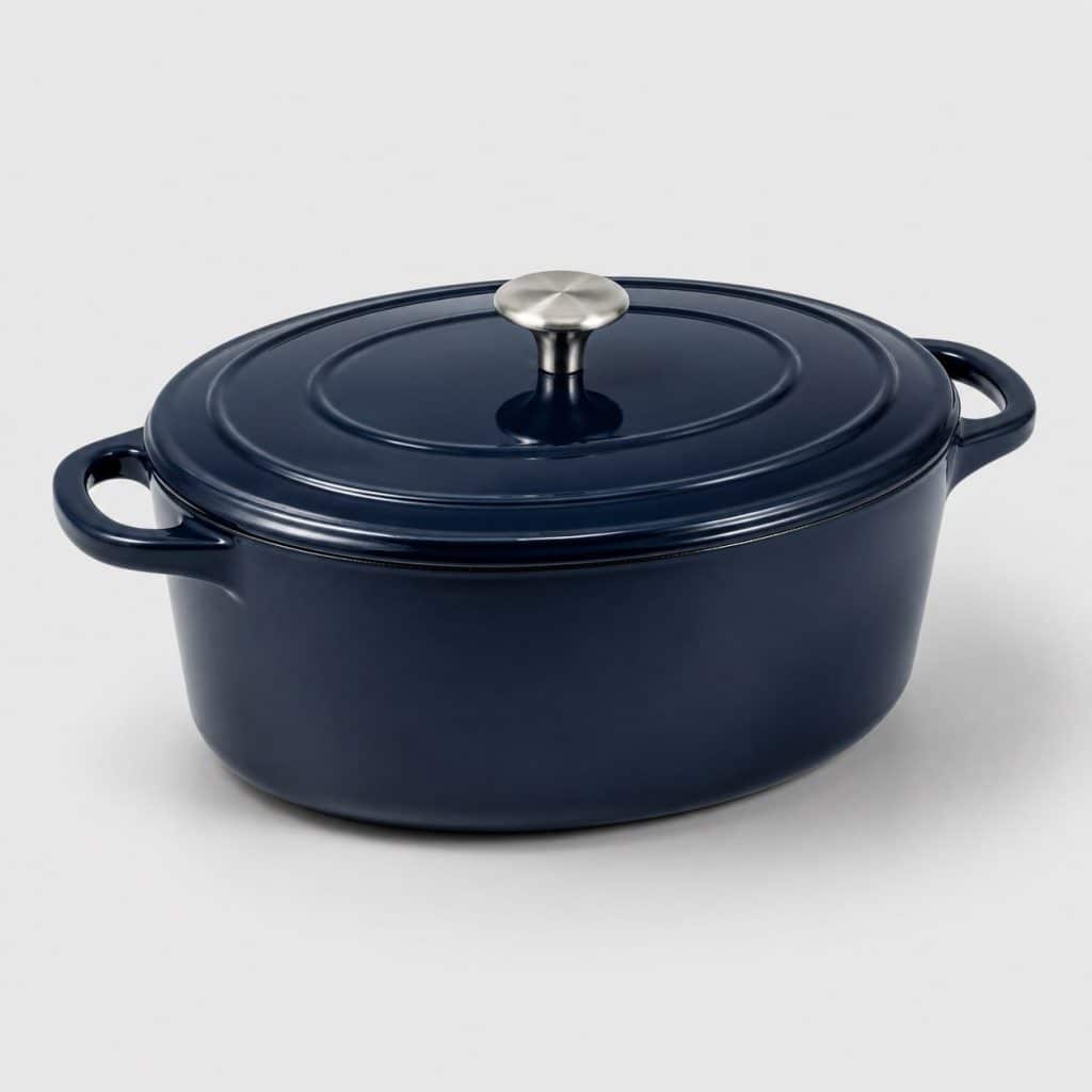 Cocotte en fonte d'acier émaillée vue de face