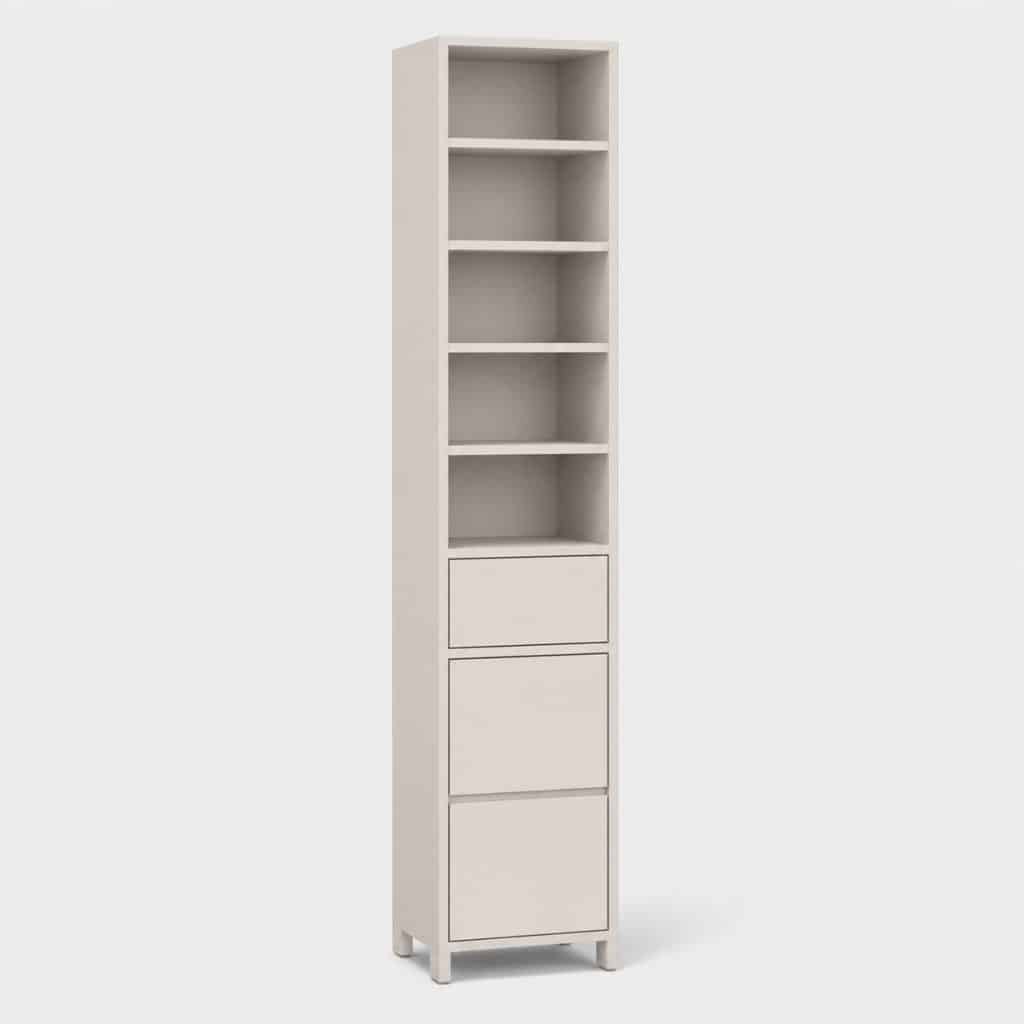 Colonne de rangement pour salle de bain avec étagères et portes