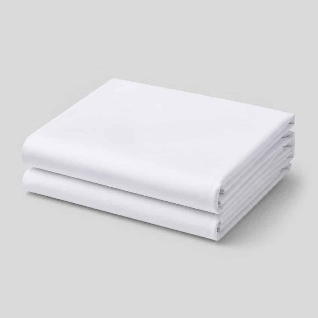 Drap plat 2 personnes en coton plié