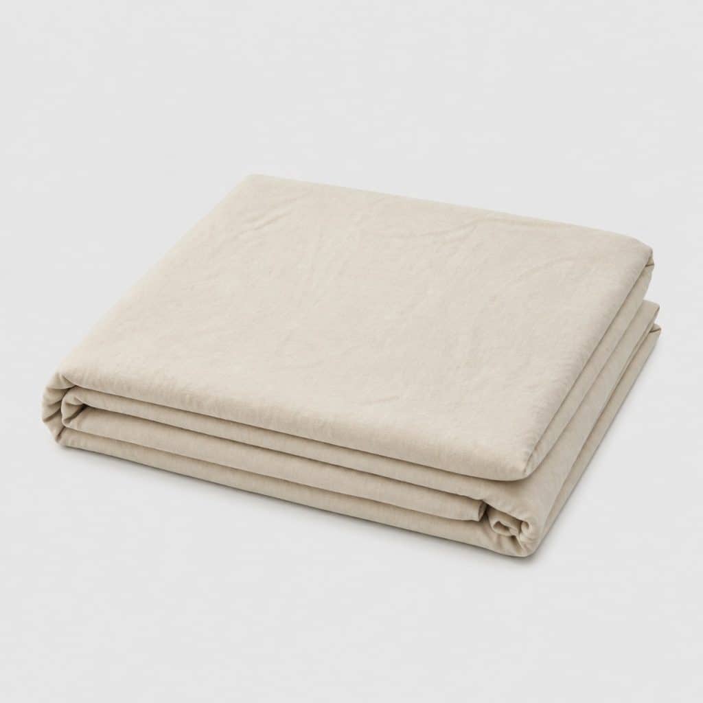 Drap plat pour lit 140x190 en coton lavé plié