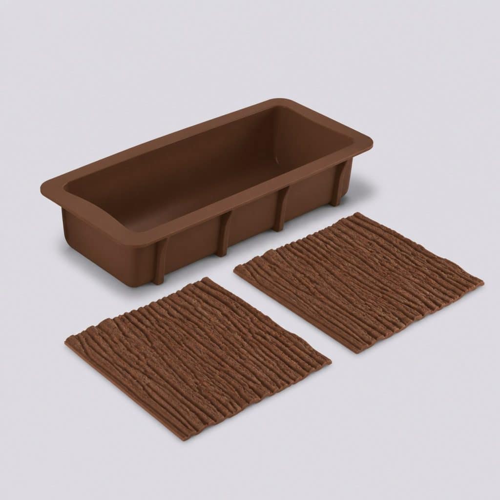 Moule à bûche de Noël en silicone avec tapis décor