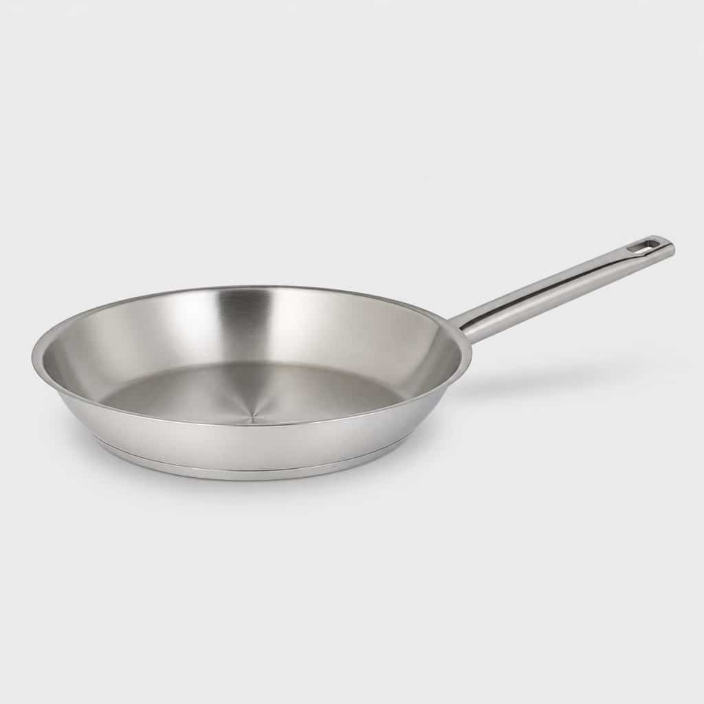 Poêle inox 28 cm, vue d'ensemble