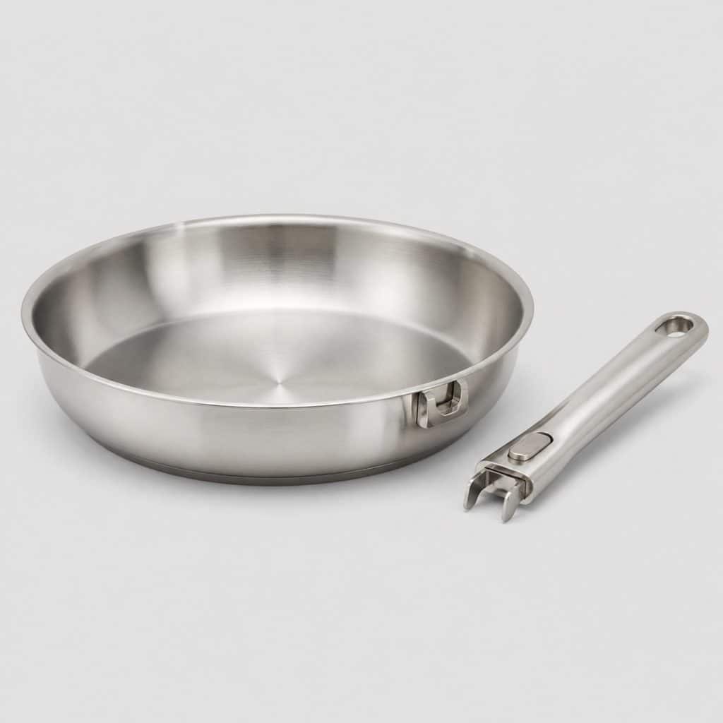 Poêle inox à anse amovible 24 cm, vue d'ensemble