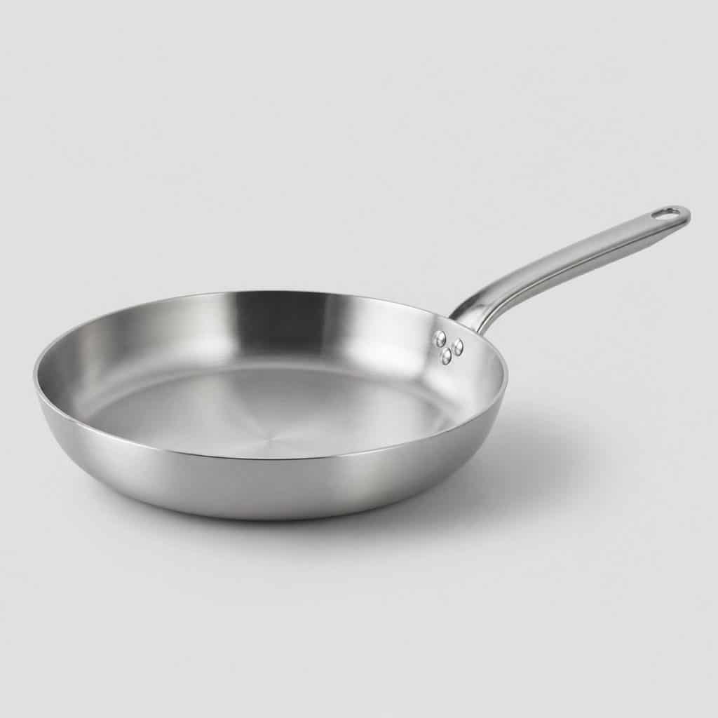Poêle inox professionnelle 28 cm, vue d'ensemble