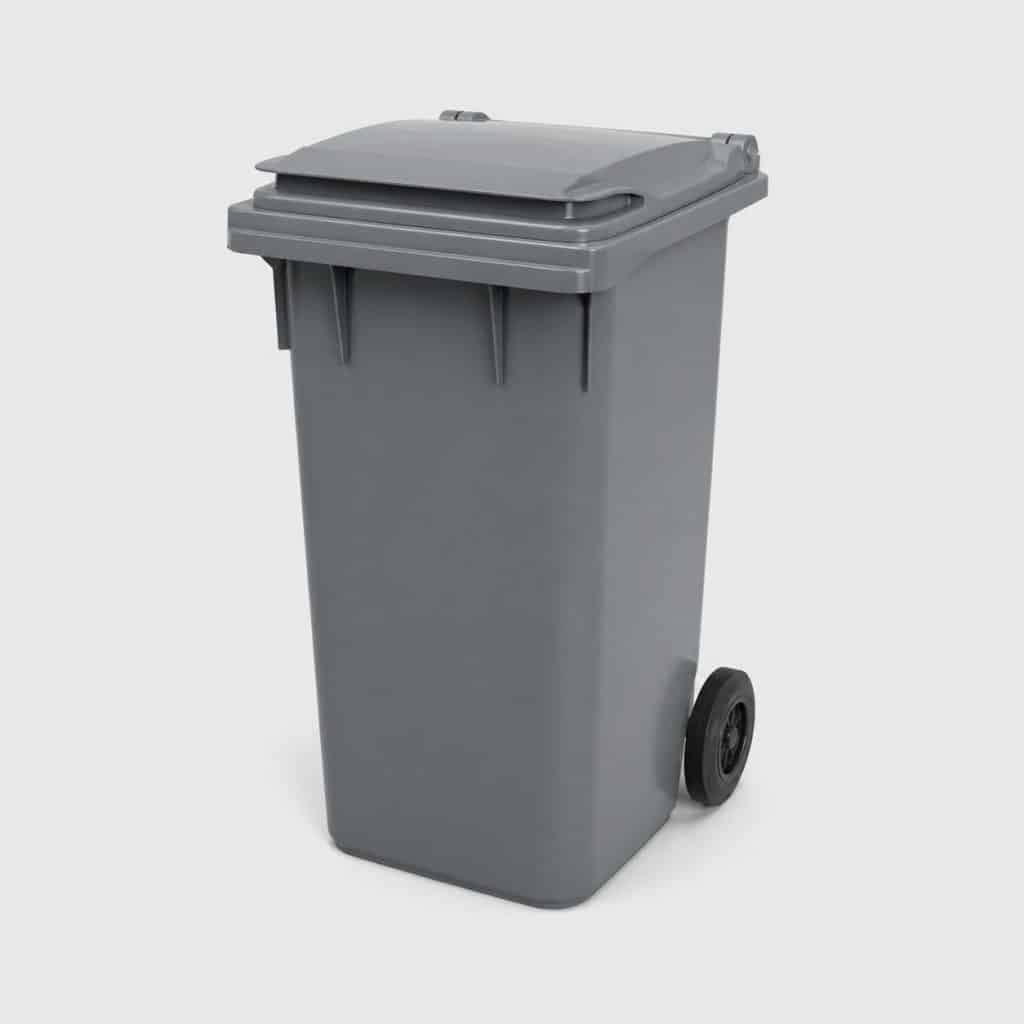 Bac roulant 120 litres gris avec couvercle