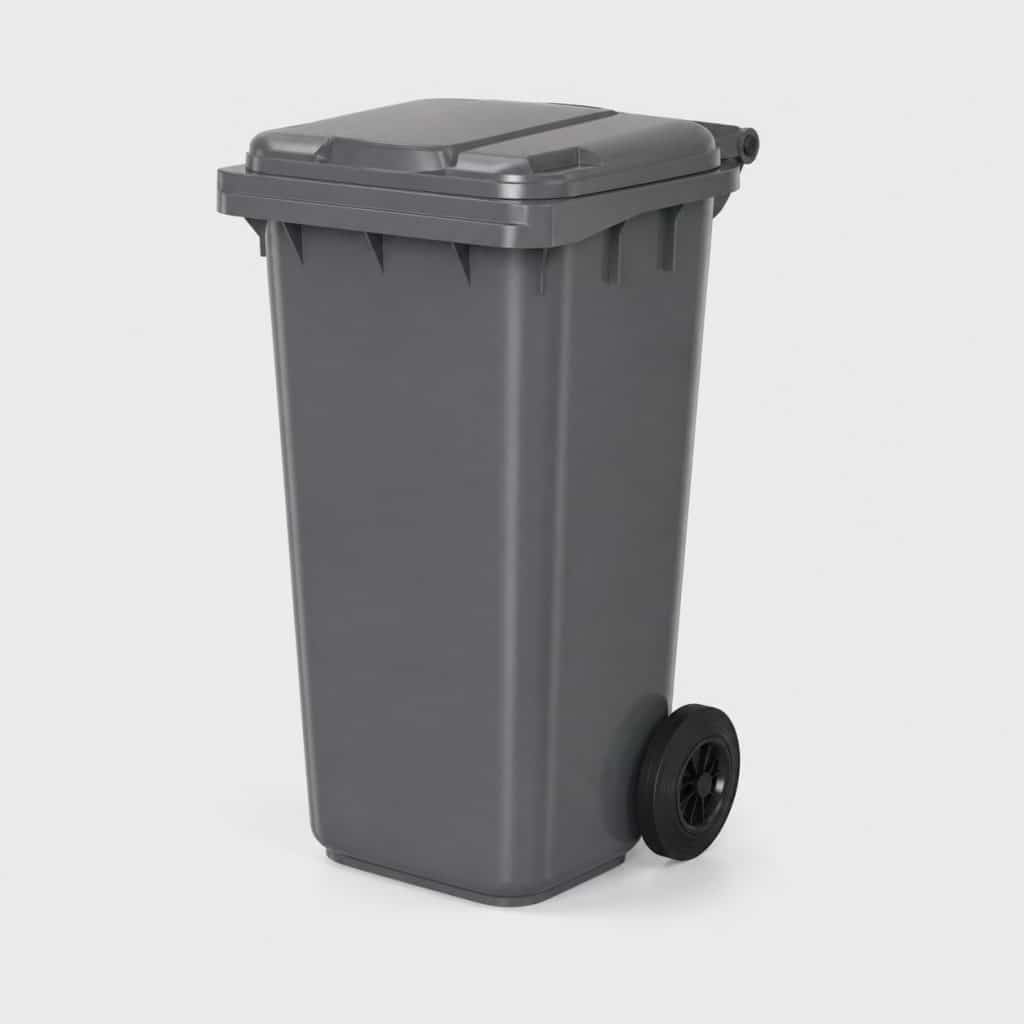 Conteneur 360 litres gris avec couvercle