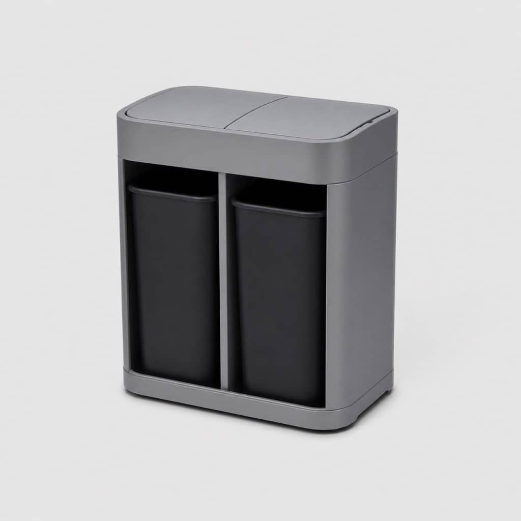 Poubelle double compartiment compacte 50 litres